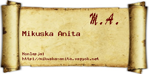 Mikuska Anita névjegykártya